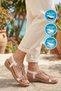 White Patterned Embroidered Soft Sole Women's Sandals 4053 Z - 3