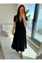 Women's short sleeve long modal dress with button detail on both sides - 6