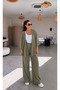 Khaki Casual and Stylish Outdoor Textured Comfortable Cut Double Suit, Suitable for Combinations - 2