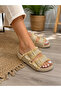 Trendy Women's Double Buckle Wash Denim Soft Sole Slippers