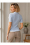 Women's Polo Collar Double-Way Zipper Premium Knitwear Blouse - 2