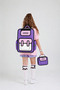 Purple Pink 2D Design Primary School School Bag and Lunch Box Set with Pen Holder Compartment - 3