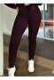 Women's Long Sleeve Front Zipper Short Modal Purple Jacket and Pants Two-Piece Set - 2