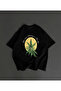 Front and back printed oversize bicycle collar t-shirt - black - 3