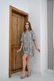 Green patterned satin dress - 5