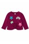 Girl's Rainbow and Star Appliqued Ribbed Blouse 2-10 Years Old Red