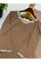 Brown Faux Georgette Top Pent & Dupatta - HRT7152-Brown-Size-XL-42-Inches - 6