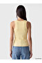 Vizyon New Season Yellow U-Neck Women's Undershirt - 4