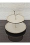Porcelain Round Cast Silver Frame 2-Layer Cookie Bowl Simple 25+19 cm - 4