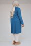 38501 Plus Size Basic Combed Cotton Tunic - Petrol - 5