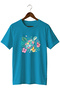 Sea Turtle Printed Unisex T-Shirt – Floral Tropical Nature Themed Crew Neck