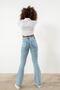 Denny Spanish Flare Jeans Ice Snow Flare Lycra Jeans High Waist Denim Pants - 2