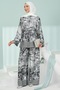 Black Patterned Tunic Trouser Suit
