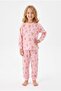 Girls' Long Sleeve Pajama Set 100% Cotton Teddy Bear and Heart Pattern Combed Cotton - 3