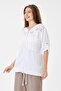 Women's White Italian 100% Linen Mesh Hooded Zippered Linen Jacket Size 38 - 44 - 4