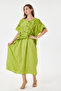 Green Italian Floral Lace Long Dress 40 - 48 Sizes - 4