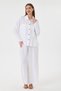 Women's White Italian 100% Linen Tie-Waist Shirt and Trouser Linen Set 40 - 46 Sizes