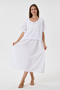 White Italian Floral Lace Long Dress 40 - 48 Size
