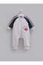 3 Thread Baby Boy Overalls Cotton Cross Zipper Star Detailed Color Block Winter Overalls