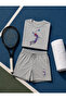 Volleyball Printed Cotton Oversize T-Shirt Shorts Set - 3