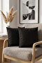 2 Pieces 100% Cotton Black Throw Pillow Covers Plain Decorative Throw Pillow Covers with Hidden Zipper 45X45 cm - 5
