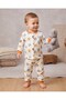 Baby Boy Teddy Bear Printed 100% Cotton 1-2-3 Years Old Snap Fastener Top and Bottom Seasonal Pajama Set