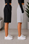 Double Black Gray Shorts Women's Double Combination Package High Waist Cotton Sweat Shorts - 3