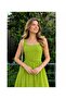 Belt Detailed Square Neck Midi Dress - 3