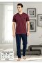 Men's Short Sleeved Pajama Set 817 - 2