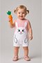 Baby Girl Romper Summer 100% Cotton Ribbed Sleeveless Rabbit Printed Snap Fastener Baby Romper 0-9 Months - 5