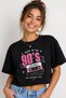 Women's Crop T-Shirt 90's Baby Printed Oversize Relaxed Fit Short Tshirt