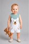 Baby Boy Summer Teddy Bear Printed Ribbed Jumpsuit 100% Cotton Sleeveless Shorts Jumpsuit Newborn Baby Romper 0-9 Months