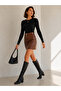 Mini Leather Skirt with Belt - 4