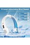 Portable neck fan, 3000mAh USB rechargeable, 3 wind speed settings, with LED display, suitable for office, home, travel, and outdoor use (white). - 5