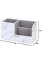 Multi-Functional Leather Desktop Stationery Organizer for Pens/Pencils, Mobile Phones, Business Cards, Helps Organize Desktop (White Marble Pattern) - 2