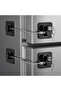 Two child-safe refrigerator door locks for kitchen freezers (black).