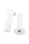 A pair of universal silicone motorcycle handlebar grips, 22/25mm, 7/8 inch, white. - 3