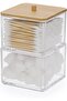 Acrylic bathroom container, 2-layer square medicine bottle with lid