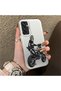 Samsung Galaxy M15 Compatible Motorcycle Rider Drawing with Helmet Printed Men's Style Phone Protective Case