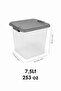 2 Pieces 7.5Lt Elora Organizer Box - Deep Locking Lid Bathroom Organizer Detergent Container Gray - 5