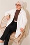 Gold Zippered Hooded Women's Beard Long Cardigan 80 cm - 4