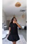 Black Pearl Poplin Balloon Skirt and Modal Fabric Garnished Bym Dress