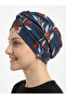 Botanical Patterned Crossed and Band Detailed Lined Ready-To-Wear Turban Hijab Pool Cap - 5