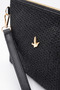 Black Women's Stylish Straw Patterned Daily Hand and Shoulder Bag with Adjustable Strap - 4