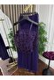 Elegant Navy Blue Evening Gown - 2