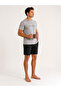 Men's Light Gray Printed Cotton Shorts Pajama Set Short Sleeve Summer Comfortable Home Wear - 2