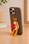 iPhone 16 Pro Max Soft Touch Silicone Phone Case with 3D Cat Figure and Stand - 2
