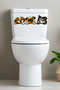 Toilet Sticker Three Cute Dogs Confused, Cheerful and Grumpy Fun Bathroom Sticker Set - 4