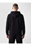 Black Hooded Men's Zippered Sweatshirt - 5