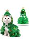 (ec217 Size S)Pet Christmas Tree Cape, Small Dog Cat Hooded Cloak, Christmas Cosplay for Cats Small Dogs, Festive Pet Costume Winter Cloak-Green - 8